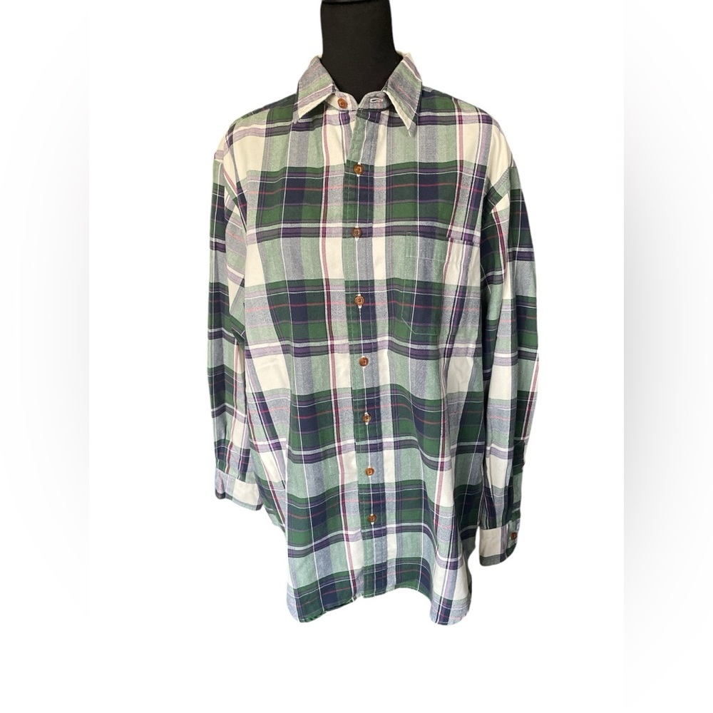 L.L. Bean Men’s Plaid Flannel Button Front Shirt, Size XXL, Outdoors, Utility